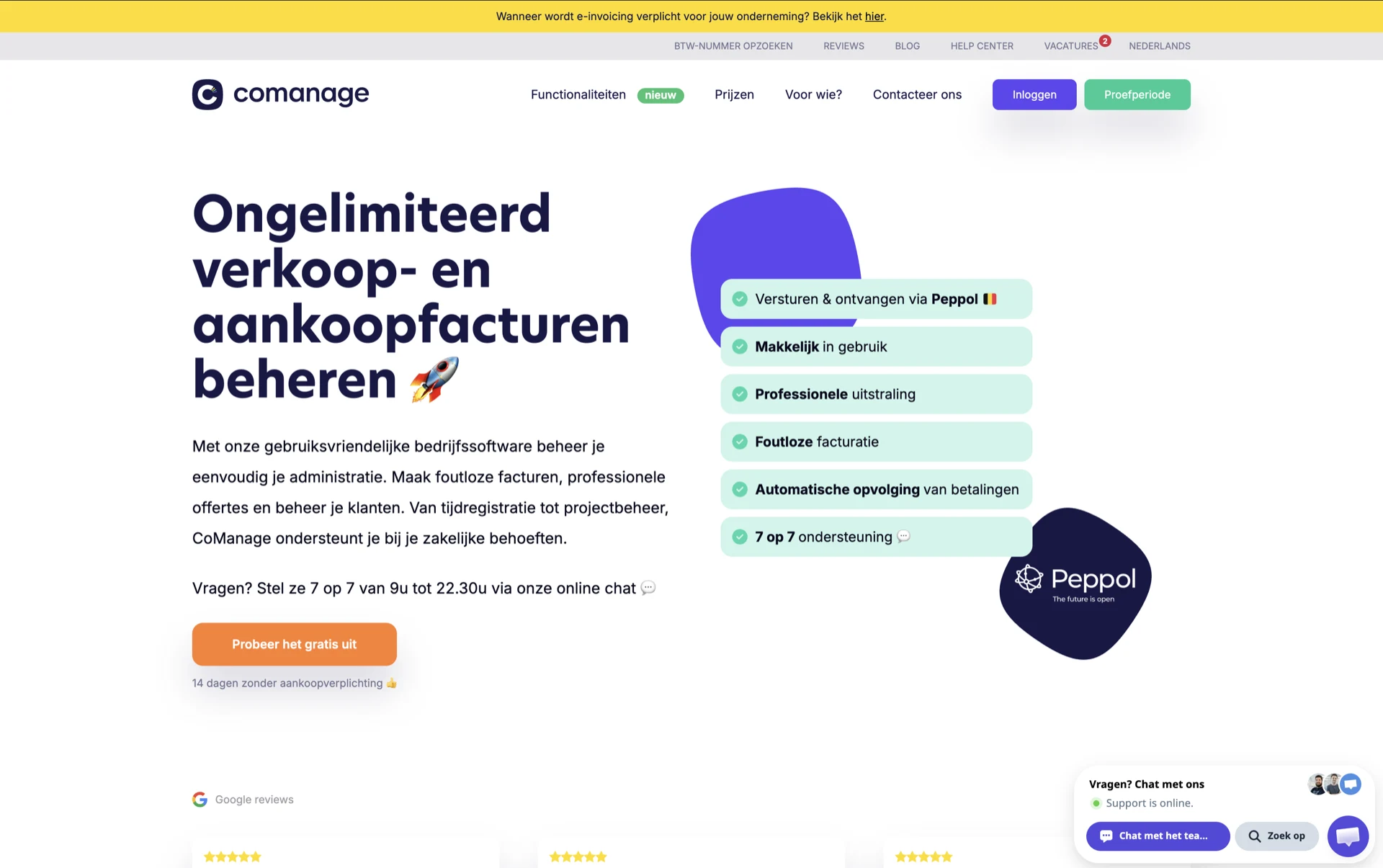 Screenshot landingspagina door Bevisual